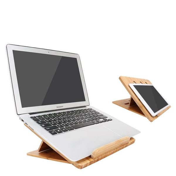 Support de bureau pour ordinateur portable MacBook, MacBook en bois, support  vertical pour ordinateur portable en bambou, bureau portable en bois pour ordinateur  portable de 11 à 15 : : Cuisine et