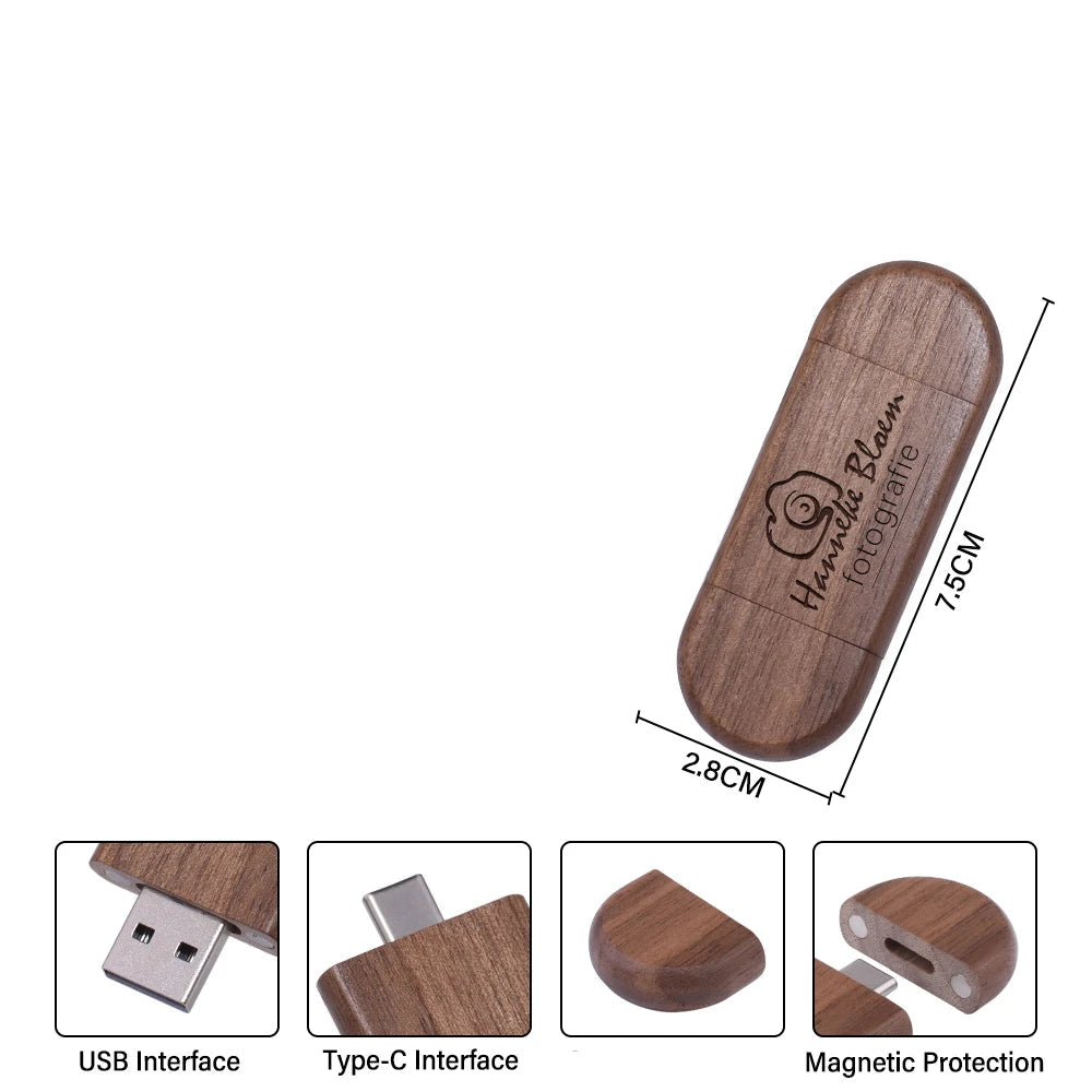 🔑 Clé USB-C 3.0 – Bois Naturel & Haute Vitesse