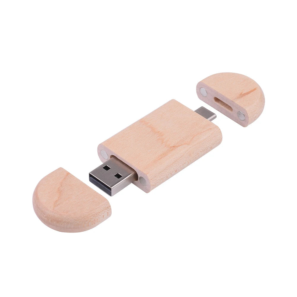 🔑 Clé USB-C 3.0 – Bois Naturel & Haute Vitesse