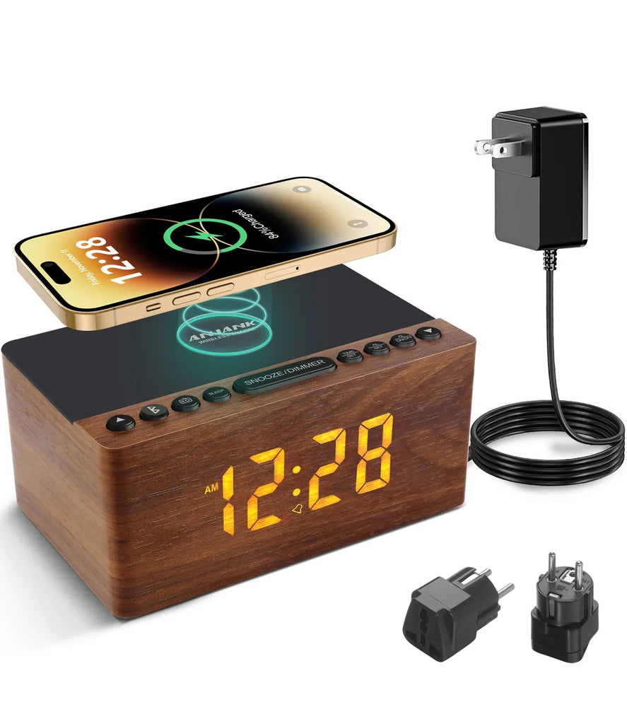 reveil bois europe usb 