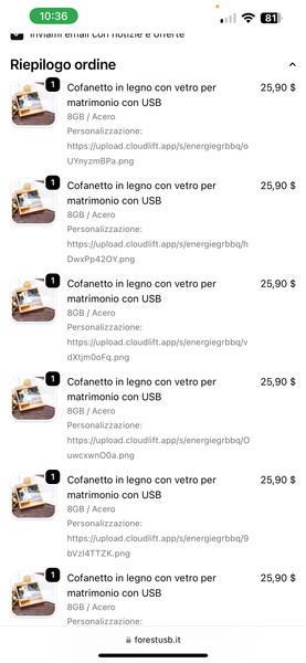 Cofanetto in legno con USB personalizzato