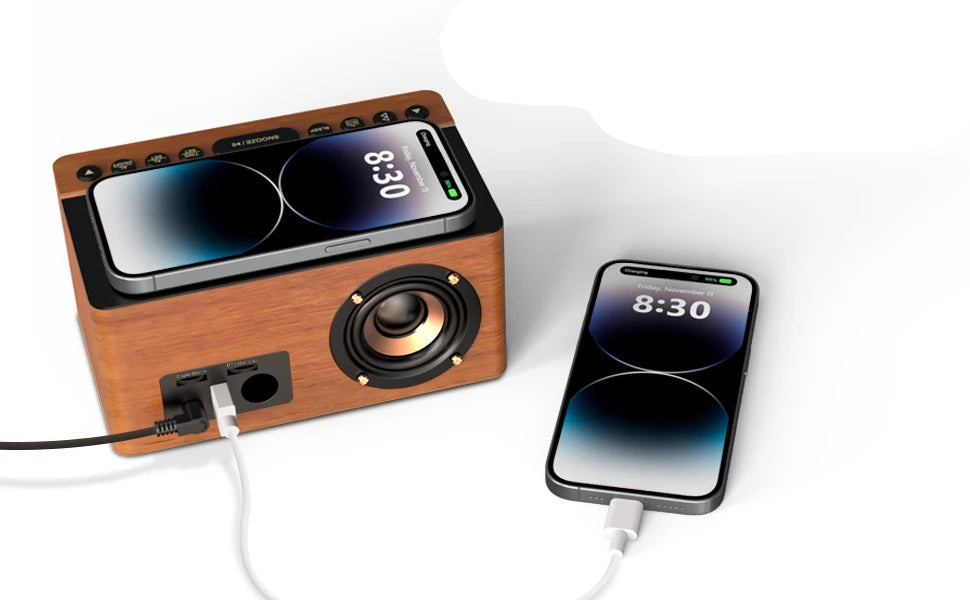 portable reveil bois usb 