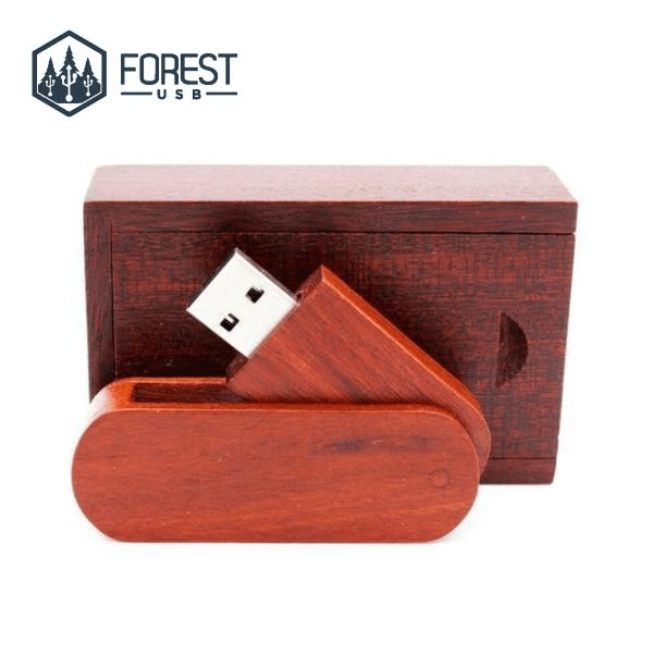 360° USB Teinte Acajou avec Boite - Forest USB®