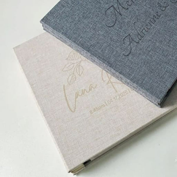 Album photo personnalisé en lin