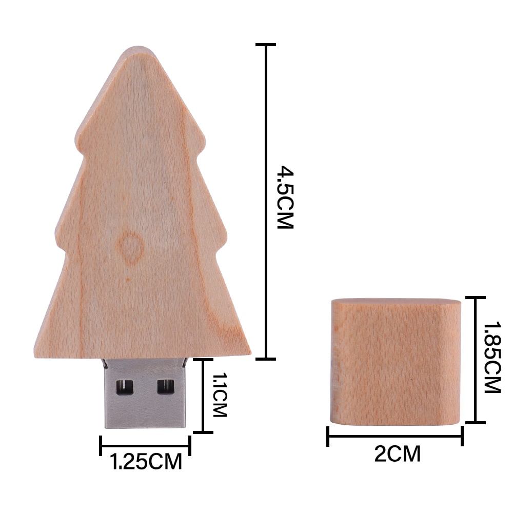 Taille sapin usb bois 