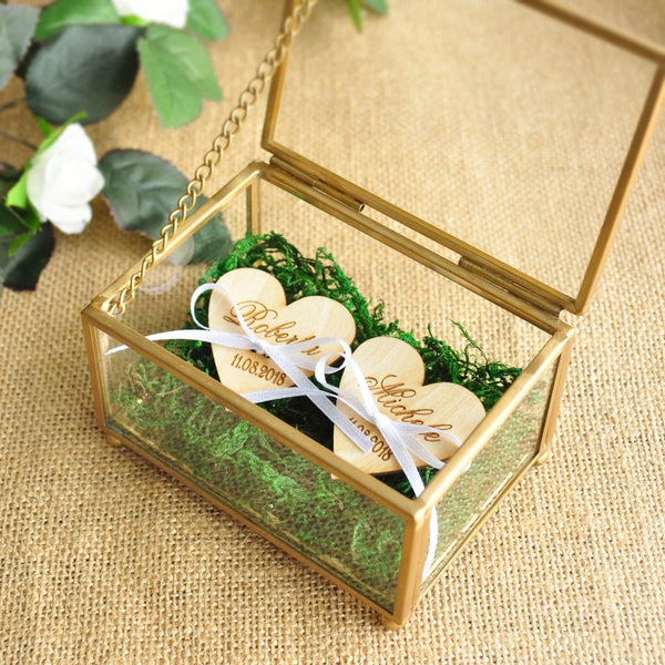 Boîte à bagues en verre personnalisée - Boîte à bijoux 