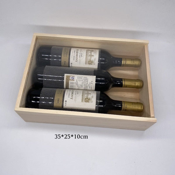 Boîte pour rangement de vos vins en bois naturel avec vitre 