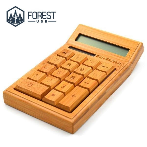 Calculatrice en bois solaire - Forest USB®