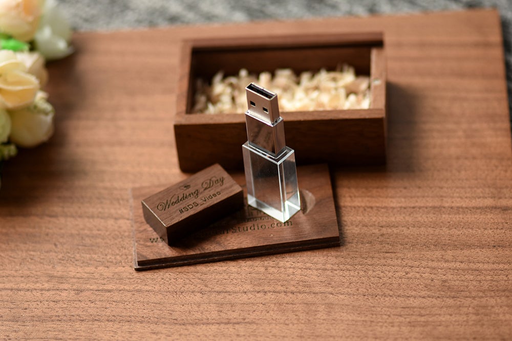 Clé USB 3.0 Bois/Verre Personnalisable Sophistiqué événement