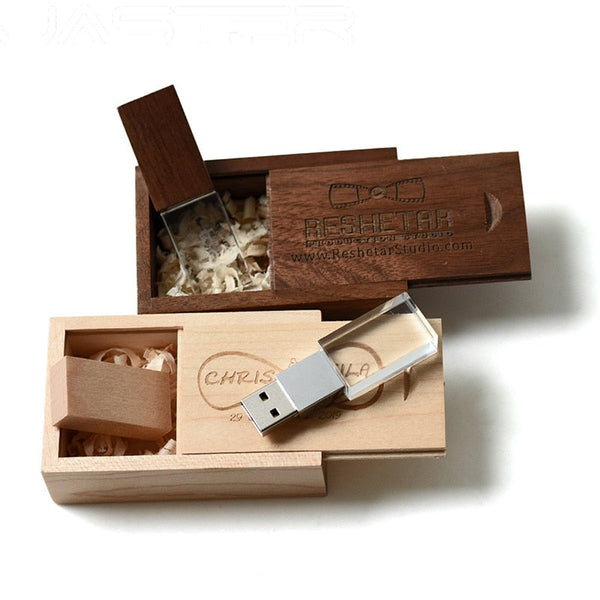 Clé USB en bois/verre Flash Drive