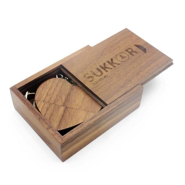 Cœur de Photographe USB Noyer - Forest USB®