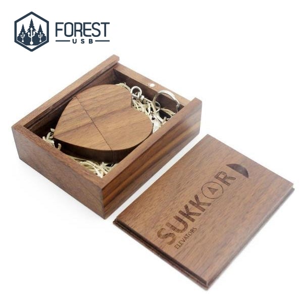 Cœur de Photographe USB Noyer - Forest USB®