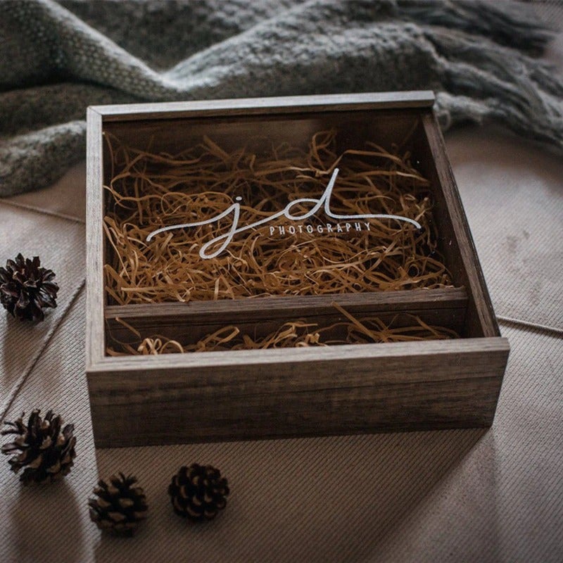 Coffre en bois avec verre en acrylique - 2 Tailles 