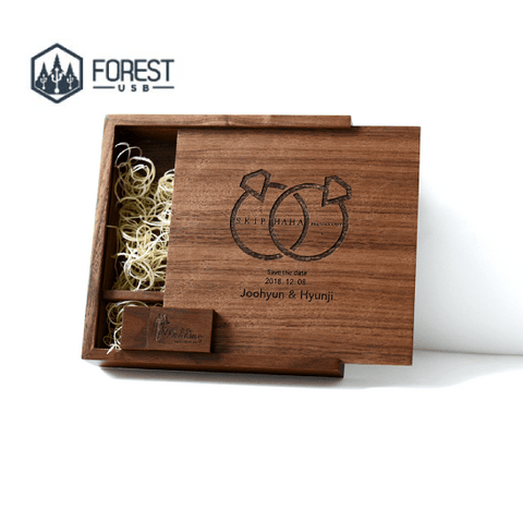 Coffret Mariage Premium USB Noyer - Forest USB®