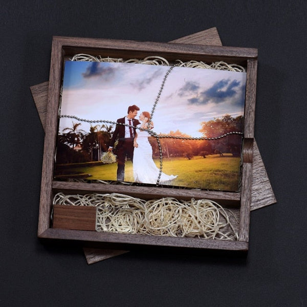 Coffret USB Bois Premium - Avec USB Bois Verre