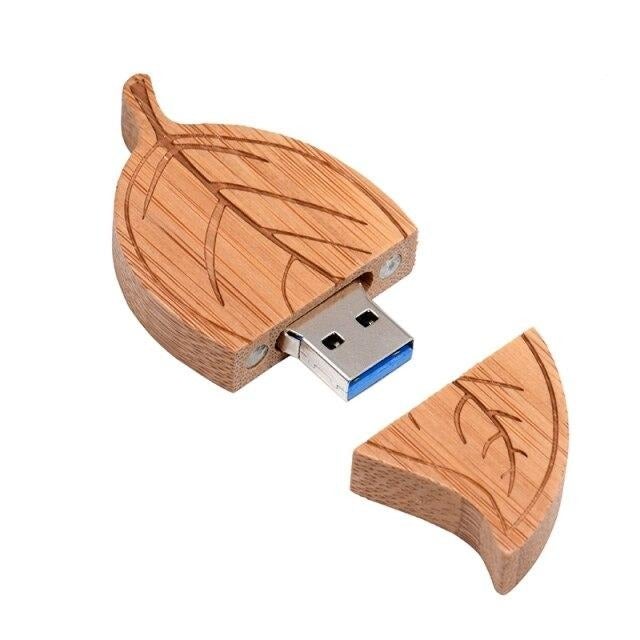 Feuille USB en bois 3.0 - 4 Go / Bambou