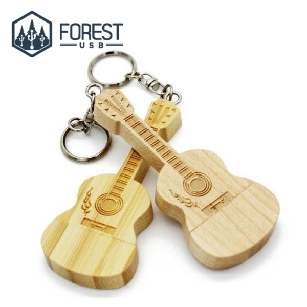 ✓ Le Porte-clé Guitare clé USB en bois ✓ – Forest USB®