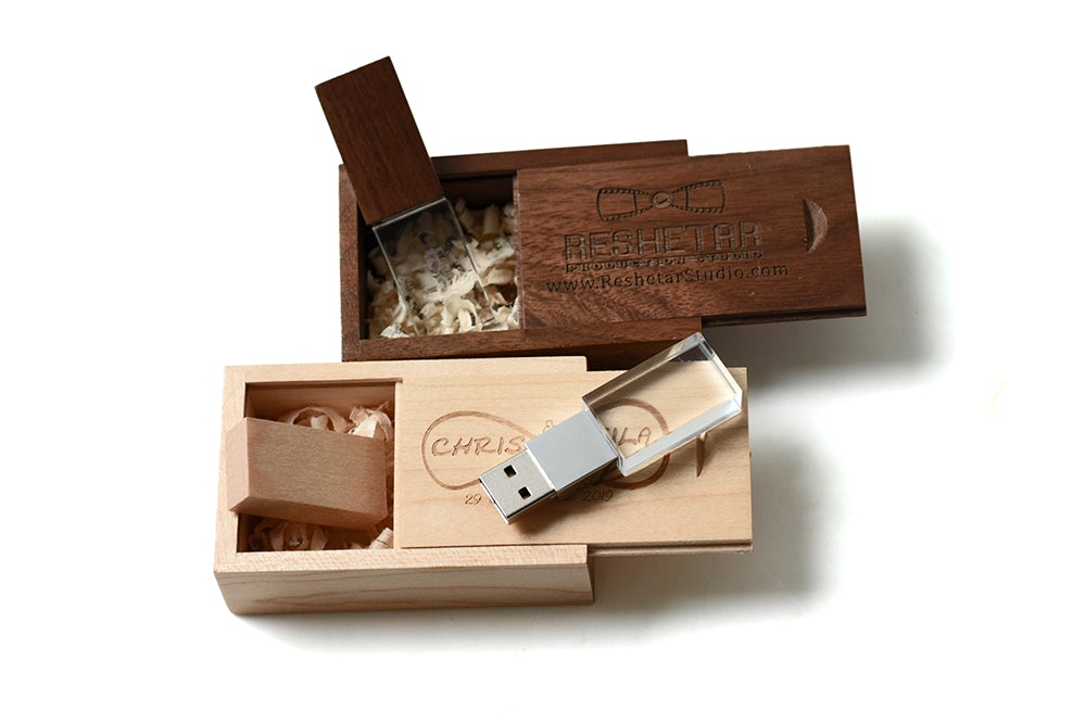 Pack 10 - Coffret Bois avec USB Bois/Verre - USB Bois/Verre 