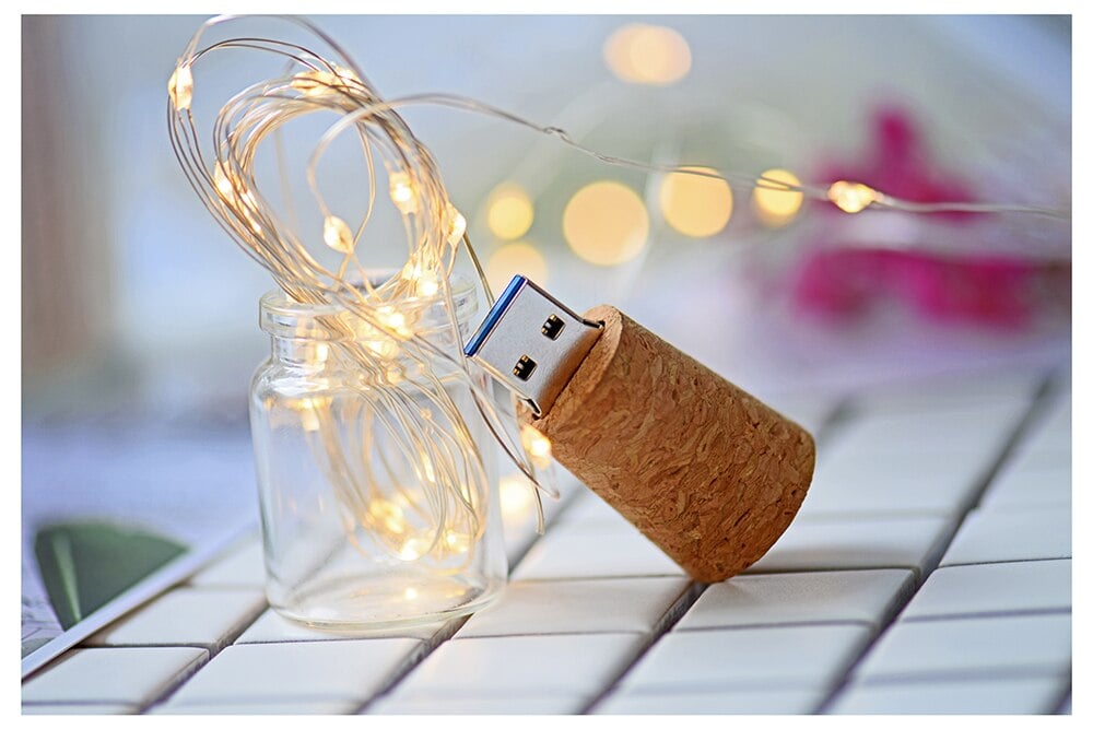 Pack 10 - Coffret Bois avec USB Bouchon en Liège- Grossiste 