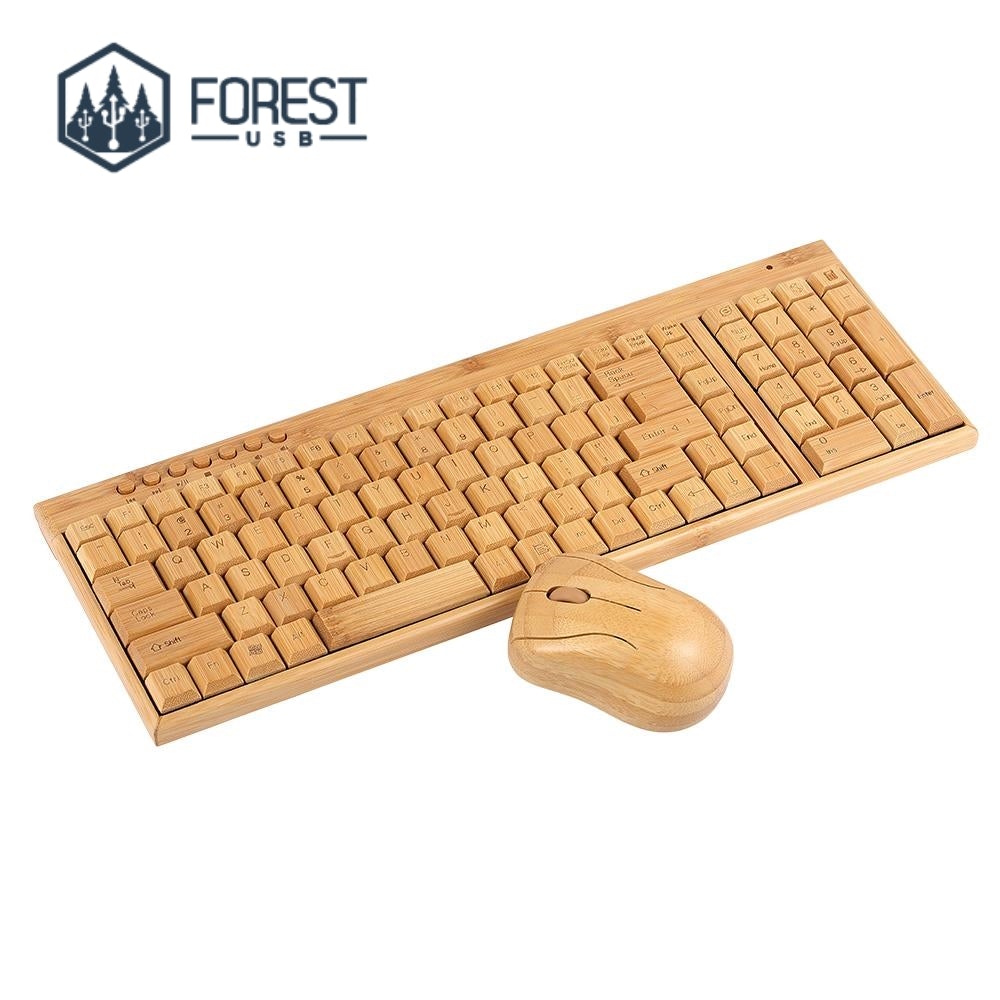 Pack Clavier et Souris Bambou - Forest USB®