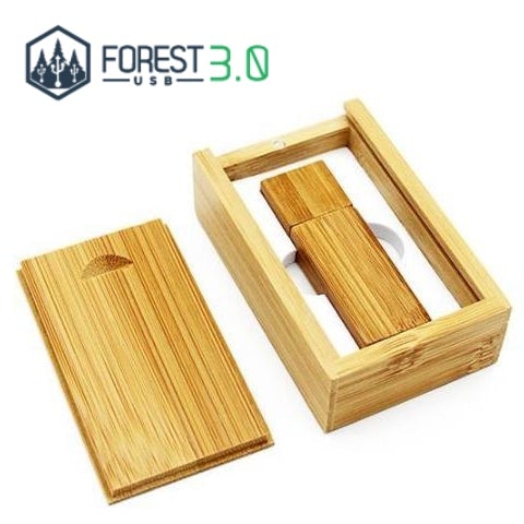 Premium USB 3.0 Teinte Mélèze avec Boite - Forest USB®