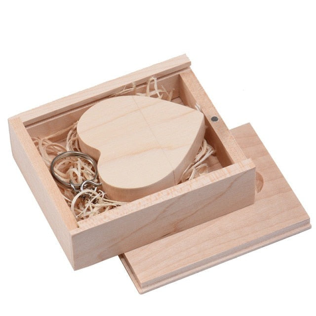 Clé USB en bois Coeur 3.0