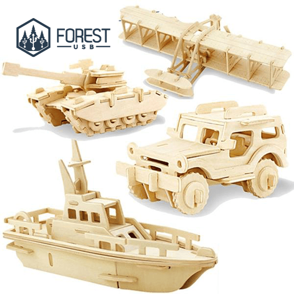 Puzzle 3D en Bois Massif - Forest USB®