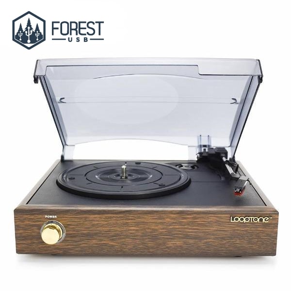 Tourne-disque rétro - USB Line - Plaqué bois - Forest USB®